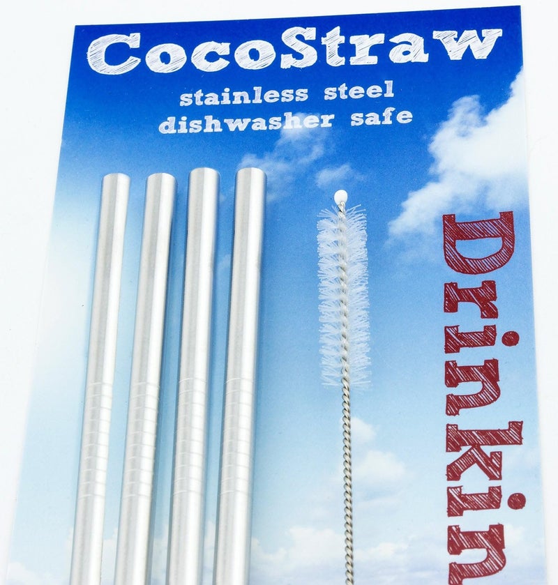 CocoStraw 4 Stainless Steel Drinking Straws fits Yeti Tumbler Rambler Cups - CocoStraw Brand - for 20 oz - Image 4